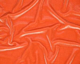 Orange Stretch Velvet Apparel Dance Wear Costume Spandex Fabric - Sold By The Yard - 60"