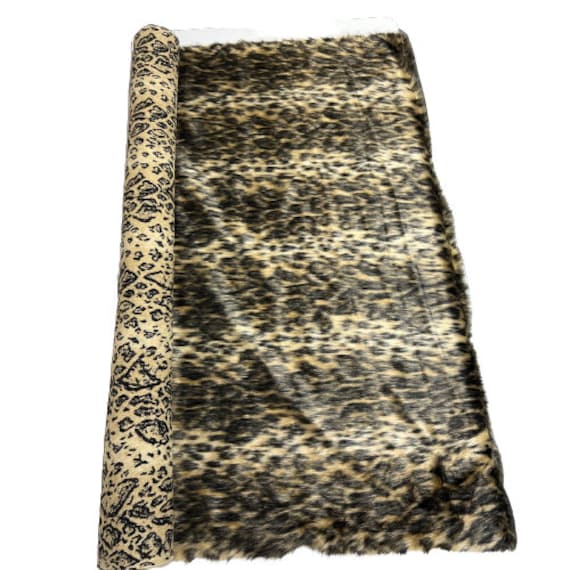 Wild Mocha Leopard Print Faux Fur Fabric - 60" Wide