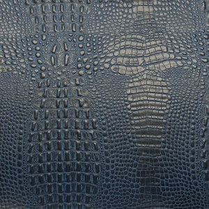 Midnight Blue Marine Gator Upholstery Crafting Outdoor Vinyl Fabric - Sold By The Yard - 54&quot;