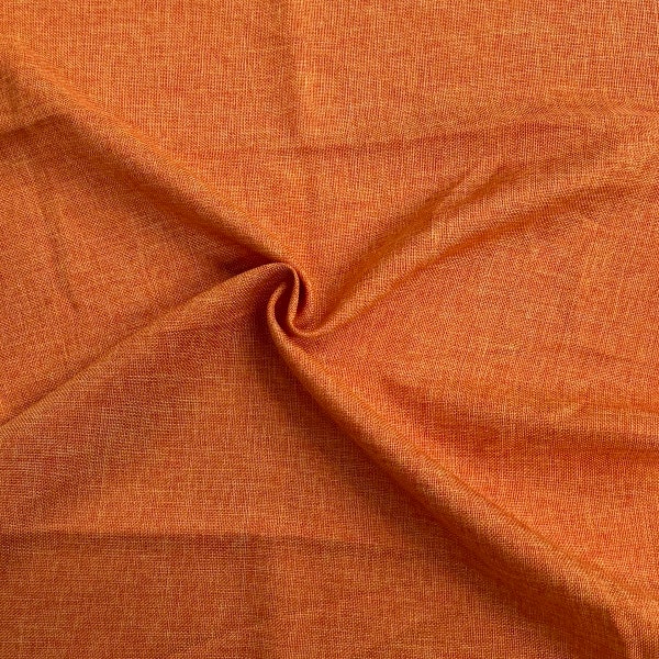 Orange Two Tone Vintage Linen Faux Burlap Home Decor Crafting Fabric - Sold By The Yard - 58"