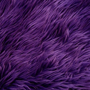 Purple Luxury Long Pile Faux Shaggy Fur Fabric - Sold By The Yard - 60&quot;