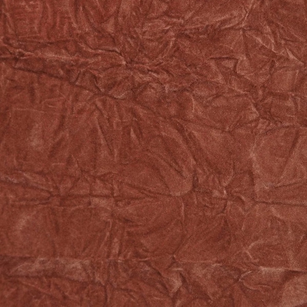 Rust Orange Crush Velvet Flocking Upholstery Drapery Fabric - Sold By The Yard - 60"