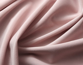 Light Pink Camden Velvet Polyester Upholstery Drapery Home Decor Fabric - Sold By The Yard - 60"