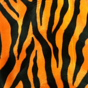 Orange Big Zebra Print Velboa Faux Fur Fabric - Sold By The Yard - 58&quot;/ 60&quot;