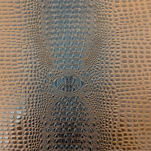 Mocha Brown Aussie 3D Embossed Gator Vinyl Upholstery Crafting Handbag Fabric - Sold By The Yard - 56&quot;