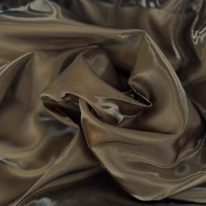 Brown Crystal Reflective Liquid Bridal Satin Apparel Decor Fabric - Sold By The Yard