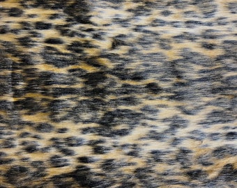 Wild Mocha Leopard Print Faux Fur Fabric - 60" Wide