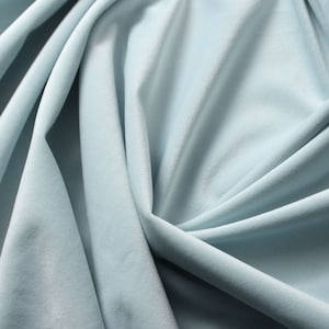 Light Blue Camden Velvet Polyester Upholstery Drapery Home Decor Fabric - Sold By The Yard - 60"