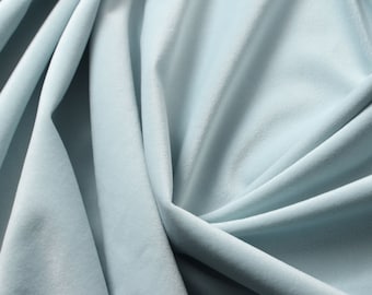 Light Blue Camden Velvet Polyester Upholstery Drapery Home Decor Fabric - Sold By The Yard - 60"