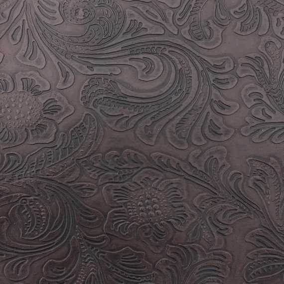 Tessuto Pelle Floreale PU 91x137 Cm – Finta Pelle Testurizzata Con Rilievo Fiori – Per Tappezzeria, Fai Da Te, Cuscini E Costumi - 3