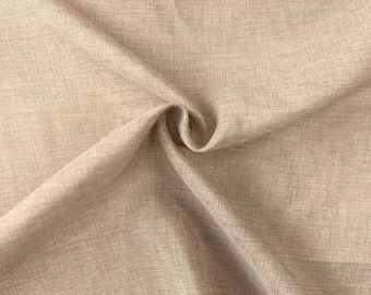 Champagne Gold Faux Linen Fabric – Vintage Style, 58" Wide, By The Yard