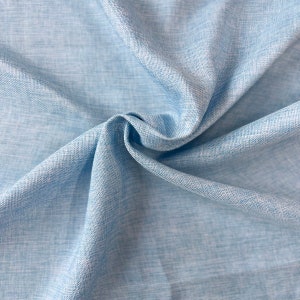 Baby Blue Two Tone Vintage Linen Faux Burlap Home Decor Crafting Fabric - Sold By The Yard - 58"