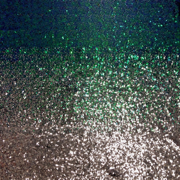 Hologram Green Silver Ombré All Over Sequins Cocktail Wedding Prom Lace Fabric - Sold By The Yard