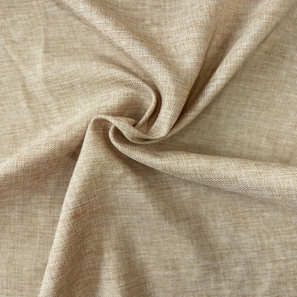 Wheat Brown Two Tone Vintage Linen Faux Burlap Home Decor Crafting Fabric - Sold By The Yard - 58"