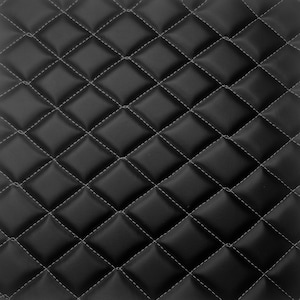 White | Black Diamond Quilted Foam Backed Faux Leather Automotive Upholstery Vinyl Fabric - Sold By The Yard