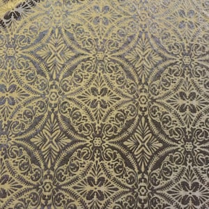 Black Lili Burnout Damask Geometric Stretch Velvet Fabric -Sold By The Yard- 60&quot;