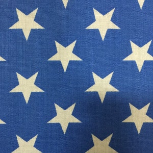 Blue American Flag Star Print Poly Cotton Print Fabric - Sold By The Yard -  59&quot;