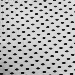 Black Flocked Polka Dot Stretch Mesh Apparel Fabric - Sold By The Yard - 58&quot;