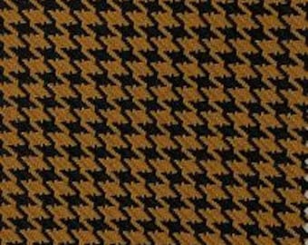 Gold Black Acrylic Houndstooth Upholstery Fabric - Sold By The Yard - 54"
