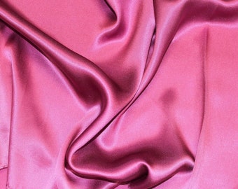 Magenta Pink 100% Silk Charmeuse Apparel Home Decor Fabric - Sold By The Yard - 45"