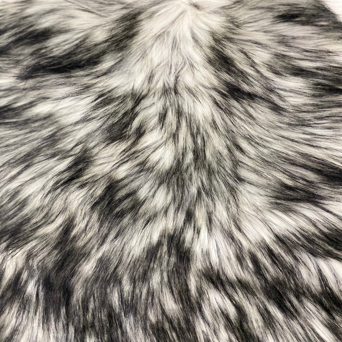 White Black Husky Print Shaggy Apparel Home Decor Faux Fur Fabric - Sold By The Yard - 60"