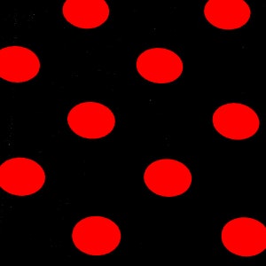 Red | Black Big Polka Dot Printed Poly Cotton Fabric - Sold By The Yard - 59&quot;