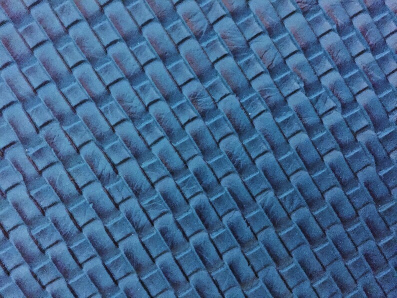 Blue Basket Weave Woven Upholstery Vinyl Fabric Sold by the Etsy