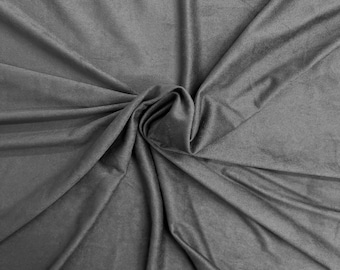 Charcoal Gray Stretch Faux Suede Apparel Garment Fabric - Sold By The Yard - 60"