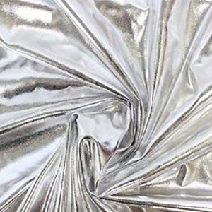 Spandex METALLIC Silver Fabric / 60" Wide / Sold by the Yard