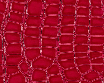 Tela de tapicería de piel sintética de cocodrilo de vinilo rojo cortada a medida de 54"