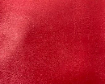 Shiny Red Lambskin Faux Leather Fabric – Apparel, 55" Wide