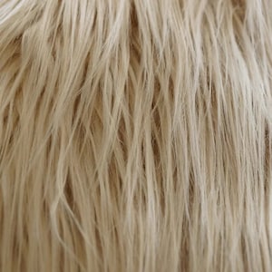 Latte Brown Long Pile Shaggy Faux Fur Fabric (4&quot; Pile) - Sold By The Yard - 60&quot;