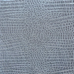 Gray Crocodile Faux Leather Upholstery Crafting Vinyl Fabric - Sold By The Yard - 54&quot;
