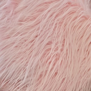 Light Pink Long Pile Shaggy Faux Fur Fabric (4&quot; Pile) - Sold By The Yard - 60&quot;