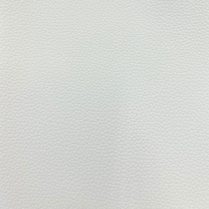 May include: White textured leather fabric with a subtle pebbled pattern.