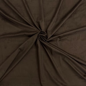 Chocolate Brown Stretch Faux Suede Apparel Garment Fabric - Sold By The Yard - 60&quot;