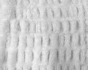 Tela elástica de piel sintética de chinchilla fruncida blanca para decoración del hogar y disfraces