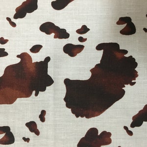 Brown Cow Print Poly Cotton Print Fabric - Sold By The Yard -  59"