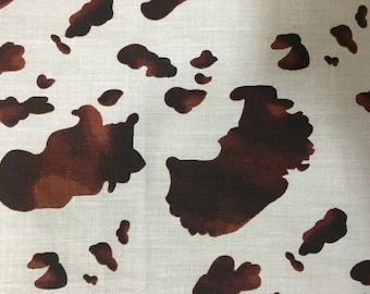 Brown Cow Print Poly Cotton Print Fabric - Sold By The Yard -  59&quot;