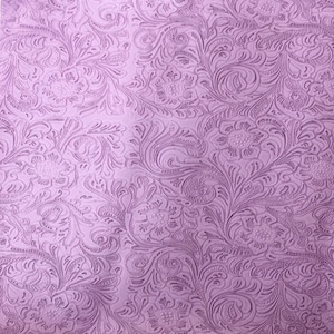 Lavender Western Floral PU Faux Leather Vinyl Fabric - Sold By The Yard - 56&quot;