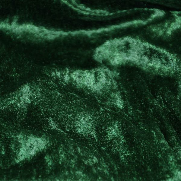 Hunter Green Panne Crush Velvet Backdrop Apparel Stretch Fabric - By The Yard - 60"