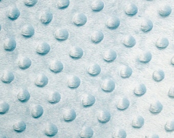 Baby Blue Minky Dot Cuddle Fabric - Sold By The Yard - 58"/ 60"