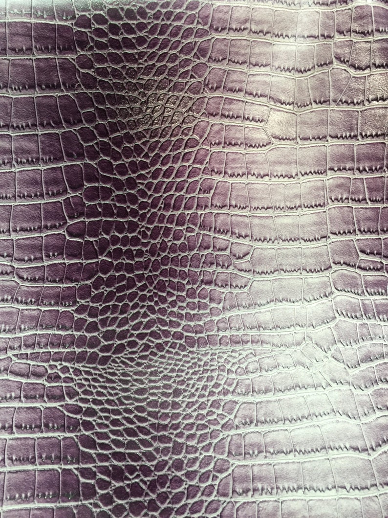 Light Purple White Two Tone Embossed Crocodile Vinyl Fabric Etsy