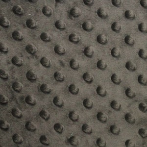Charcoal Minky Dot Cuddle Fabric - Sold By The Yard - 58"/ 60"