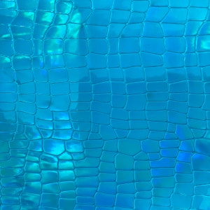 Turquoise Blue Iridescent Faux Crocodile Vinyl Upholstery Crafting Fabric - Sold By The Yard - 56&quot;