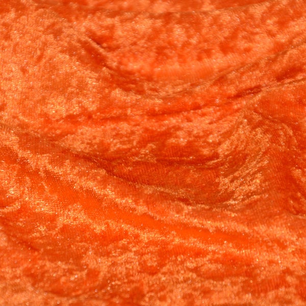 Orange Panne Crush Velvet Backdrop Apparel Stretch Fabric - By The Yard - 60"