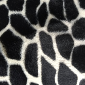 White Black Giraffe Velboa Faux Fur Fabric - Sold By The Yard - 58"/60"
