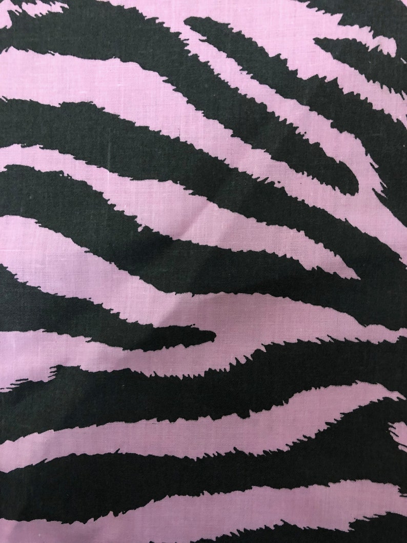 Pink Black Zebra Print Poly Cotton Fabric Sold by the Yard - Etsy