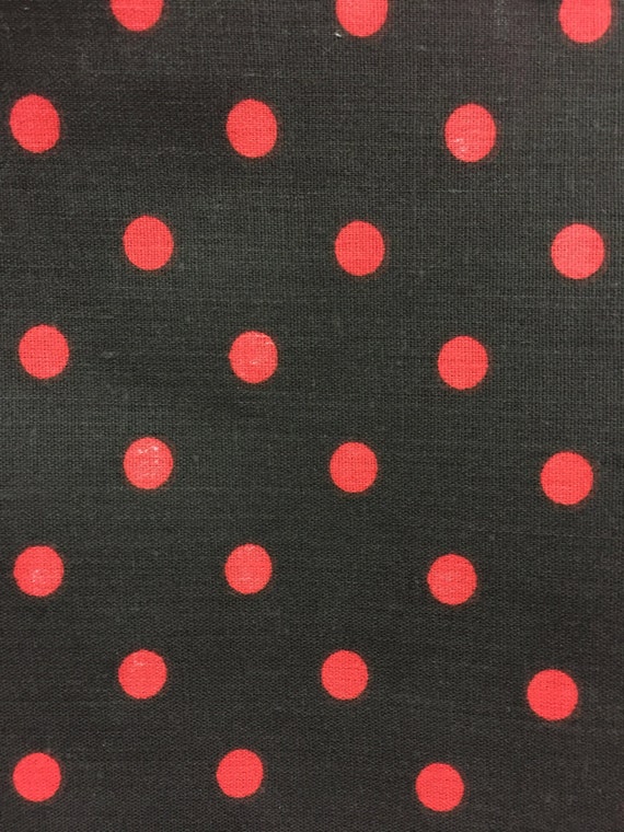 Rot-Schwarz-Tupfen-Druck-Poly-Baumwolldruck-Stoff Verkauft lose Lagerware  59
