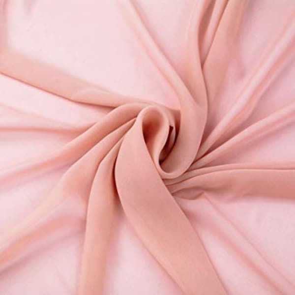 Dusty Rose Stretch Chiffon Apparel Drapery Fabric - Sold By The Yard - 60"